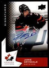 2020-21 TEAM CANADA JUNIORS SIGNATURES BLACK JAMIE DRYSDALE AUTO 4/5 #28