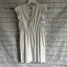 NEW WITH TAGS UNIVERSAL THREAD WHITE RUFFLE SLEEVE DRESS TIE WAIST SIZE LARGE L