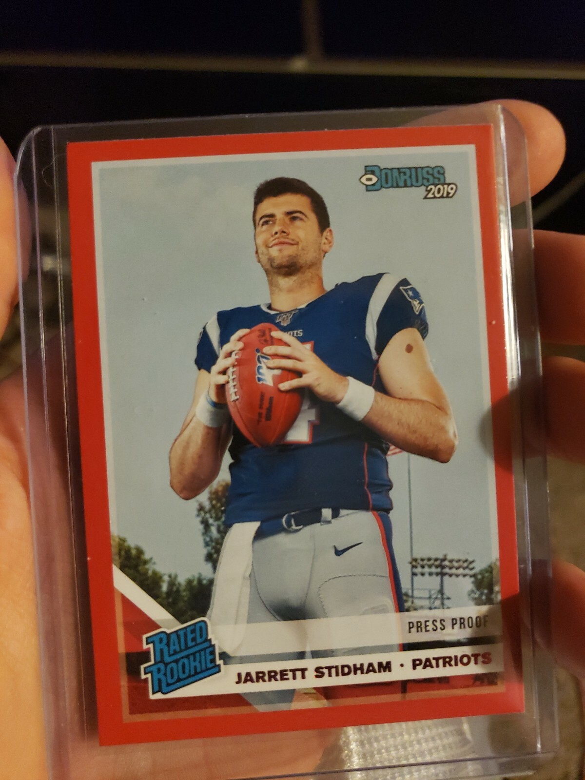 2019 Donruss Press Proof Red Rated Rookie Jarrett Stidham #307 Pats QB! Nm!