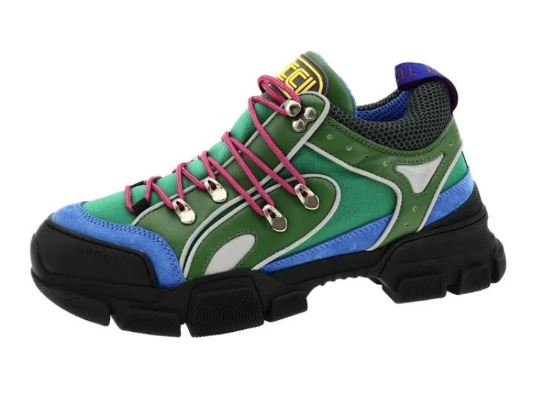 Baskets basses Gucci Flashtrek vertes Z2901 homme taille 8 G / 8,5 US