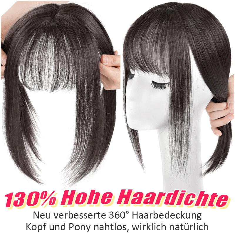 Dick Echthaar 100% Remy Topper Toupet Toupee Clip In Haarteile Perücke Loss Haar - Bild 3 von 4