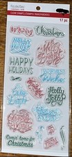 Recollections Merry Christmas Sayings Holiday Wishes Clear Acrylic Stamp Set New