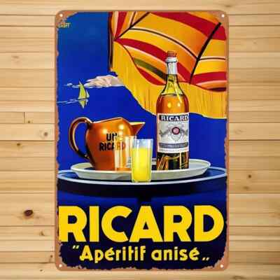 Plaque Vintage En Métal Ricard Ski - Décoration Murale Rétro Pour Bar Ou Cuisine