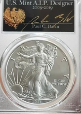 2021 (P) $AMERICAN SILVER EAGLE PCGS MS70 FDI PAUL BALAN  PHILADELPHIA  1 OF 200