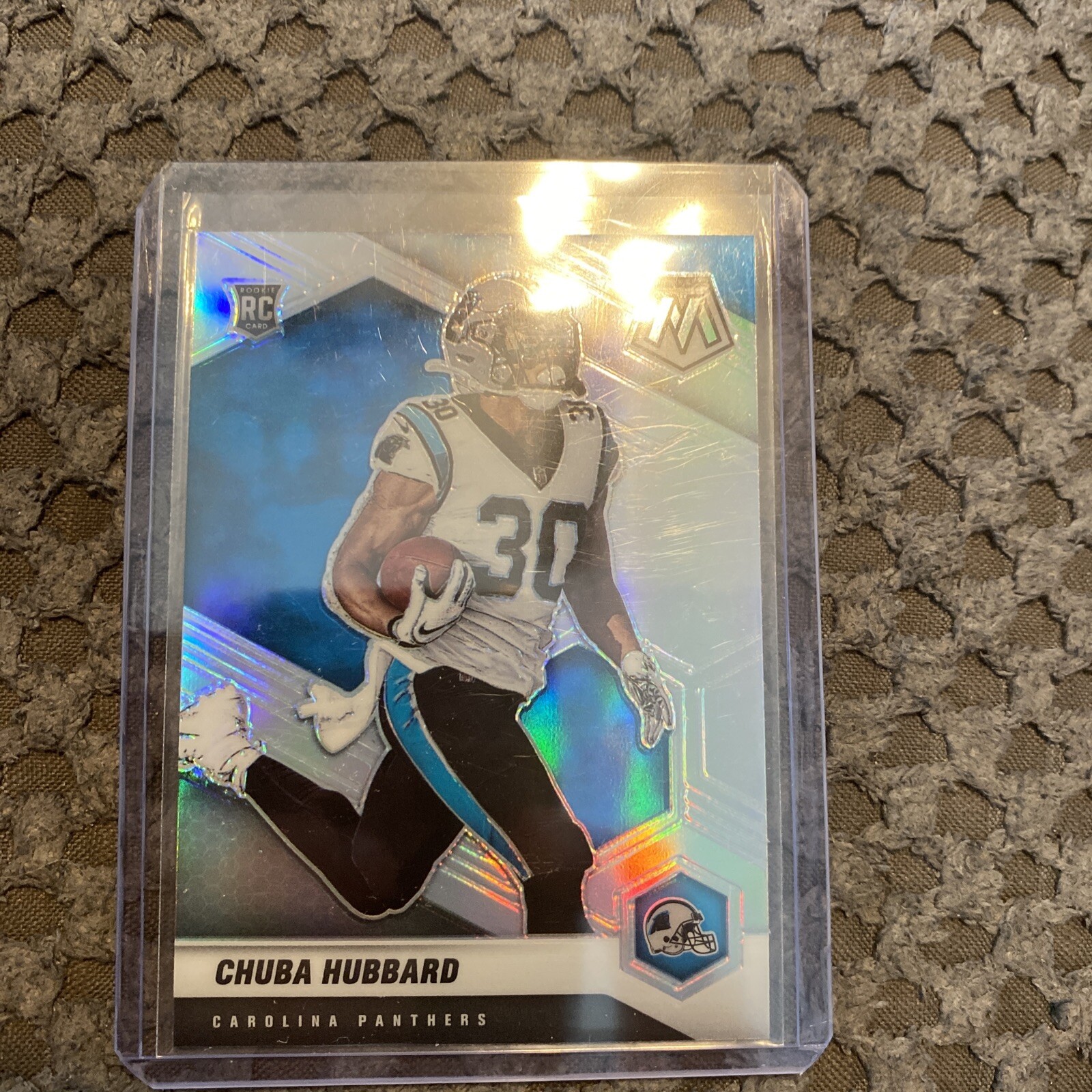 2021 Panini Mosaic Chuba Hubbard Rookie #325-V Image Variation Silver! RC