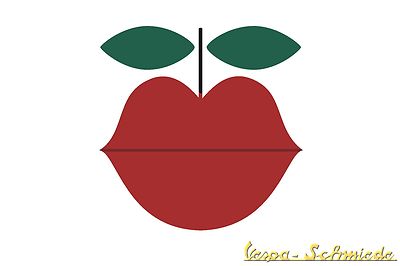 Aufkleber ''Chi VESPA mangia le mele / Apfel 13'' - Sticker Apple Dekor Beinschild