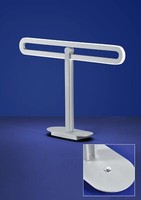 Deutsche Led Tischleuchte Nickel Chrom Matt Tastdimmer 1400Lm 33X50Cm 3000K