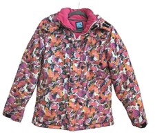 Iceberg Outerwear Jacket Size Large 10/12 Zip Up Closure Pink Floral Print