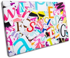 Abstract Letters For Kids Room SINGLE CANVAS WALL ART Picture Print VA