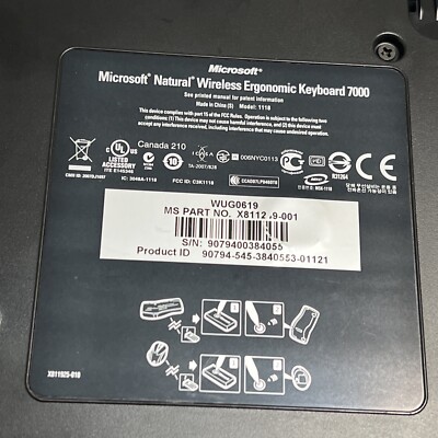 Microsoft Natural Ergonomic Keyboard 7000 NO DONGLE | eBay