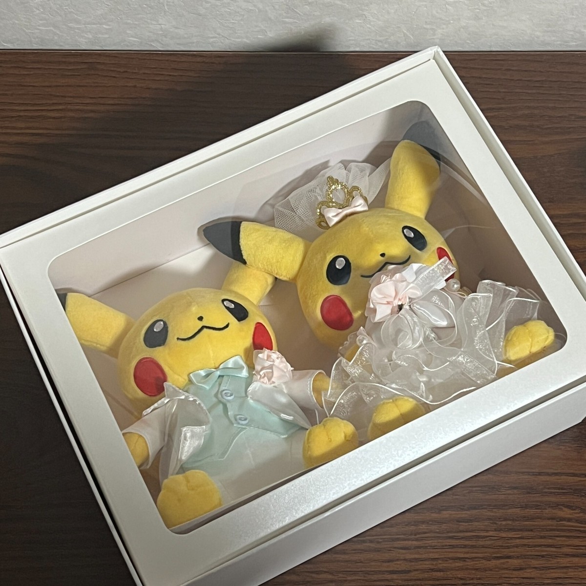 Pokemon center original Pair Pikachu Precious Wedding Plush Doll