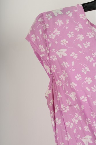 J. Crew Women’s Dress 2 Pink A Line Faux Wrap Ruffle V Neck Short Sleeve Floral - Picture 3 of 8