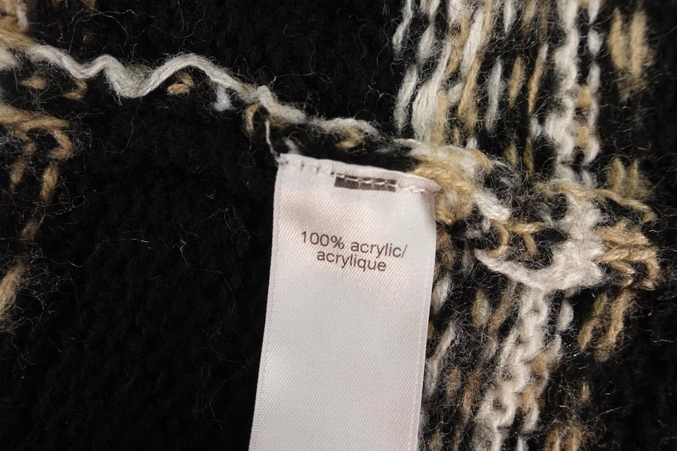 Cárdigan abierto Maurices para mujer talla pequeña negro a rayas manga larga flecos dobladillo Foto 4 de 4