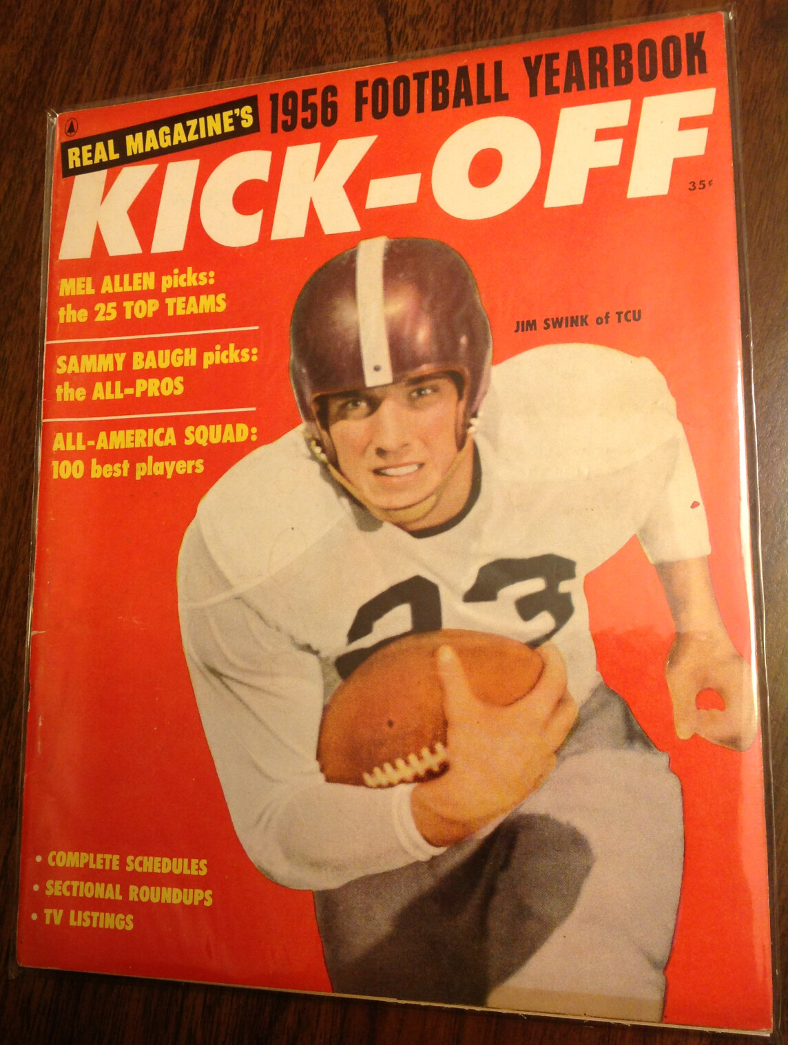 1956 Football KickOff Yearbook magazine NFL, College Jim Swink TCU