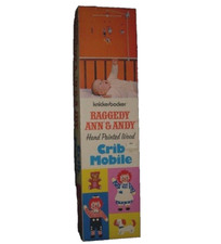 VINTAGE 1972 KNICKERBOCKER RAGGEDY ANN CRIB MOBILE BABY WOODEN IN BOX KIDS TOY