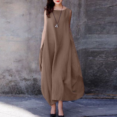 Damen Sommer-Maxikleid Urlaubkleid Taschen Strandkleid Freizeitkleid - Bild 10 von 17