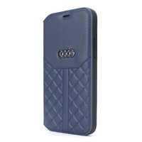 Audi Iphone 12 Pro Max Q8 Serie Genuine Leather Ledertasche Book Case Blau