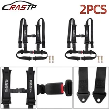 2PCS Black 2” Racing 4 Point Vehicle Auto Car Belt Buckle Harness US