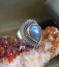 Unique Labradorite Ring 925 Sterling Silver Handmade Jewelry Gift Ring For Wife