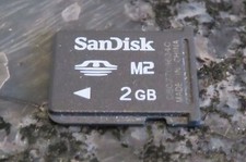 Vintage Sandisk 2GB Memory Stick Micro M2 Card Tested Working Formatted