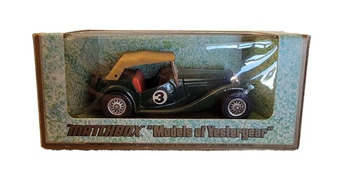 Miniature Voiture Matchbox MG-TC 1945 - Échelle 1/43, Métal, Couleur Bleue, Occasion Bon état