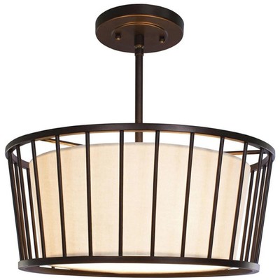 Kalco 507040BZ Three Light Convertible Pendant Semi Flush Mount Pacifica Bronze