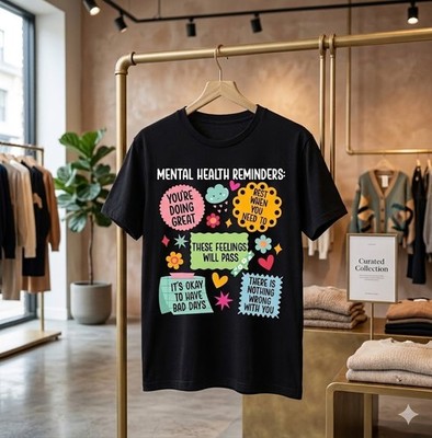 Mental Health Reminders Mental Health Awareness Month T-Shirt - H082