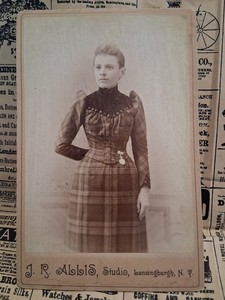 Antique Cabinet Card Photo Young Woman J.R. Allis Studio NY