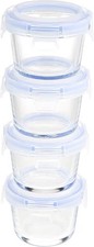Amazon Basics set of 4 Glass Storage Containers, 120 ml each (Pack of 4)