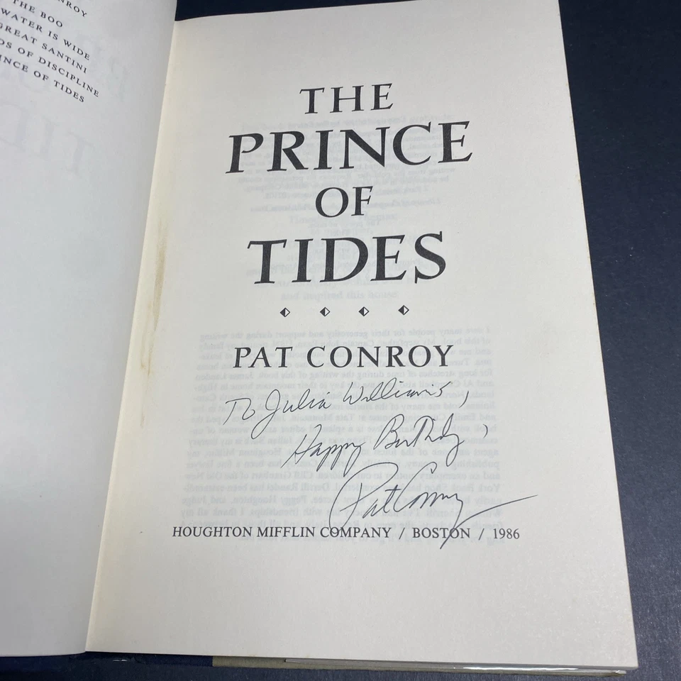 The Prince of Tides 1986 1st Edition - Pat Conroy SIGNED / HGV Foto 3 de 4