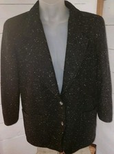 LIZ CLAIBORNE Wool Blend Lined Blazer Coat Jacket Women  s Size 14 Black