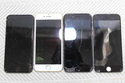 (4) iPhones (2) Black iPhone 7s A1778 & (2) Silver & Rose iPhone 6s A1549
