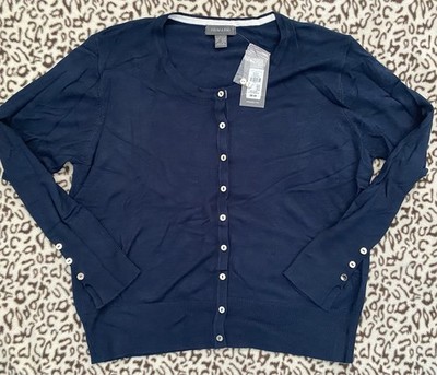 Primark button up Navy Sweater L (10-12) new/w tags
