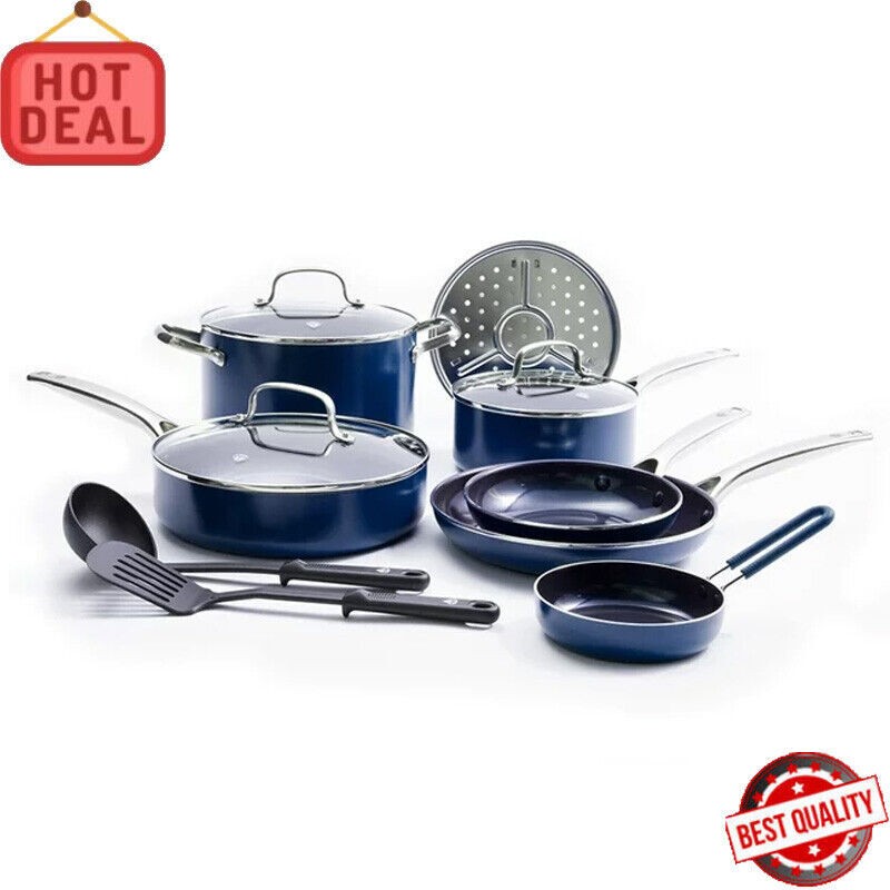 12-Piece Nonstick Cookware Set with Frying Pans & Saucepan Dishwasher Safe