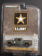 2015 Chevy Silverado 1500 US Army Green Greenlight Hobby Exclusive 1/64 MIP 2015