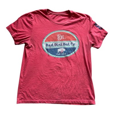 Red Dirt Hat Co Men's Medium Short Sleeve T-Shirt Buffalo Bison Graphic, Rust