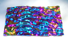 CBS Dichroic Glass coe 90 Cool Lava Ripple on Black 2x4