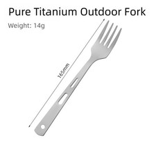 Portable Titanium Cutlery Set Fork Spoon Three Piece for Outdoor Activities