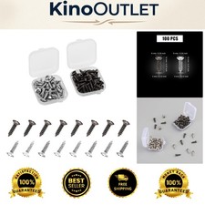 100 Pcs Guitar Pickguard Screws Set - Light Black  Bright Silver for Electri...