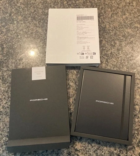 PORSCHE DESIGN LIMITED EDITION BLANK BLACK NOTEBOOK WITH PEPITA LINING. NIB.