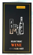 Tomeem Rechargeable Electric Wine Opener Set - Aerator, Vacuum, Stoppers Bottle)
