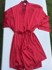 Victoria’s Secret Red short, silky robe with tie waist and pockets - M/L