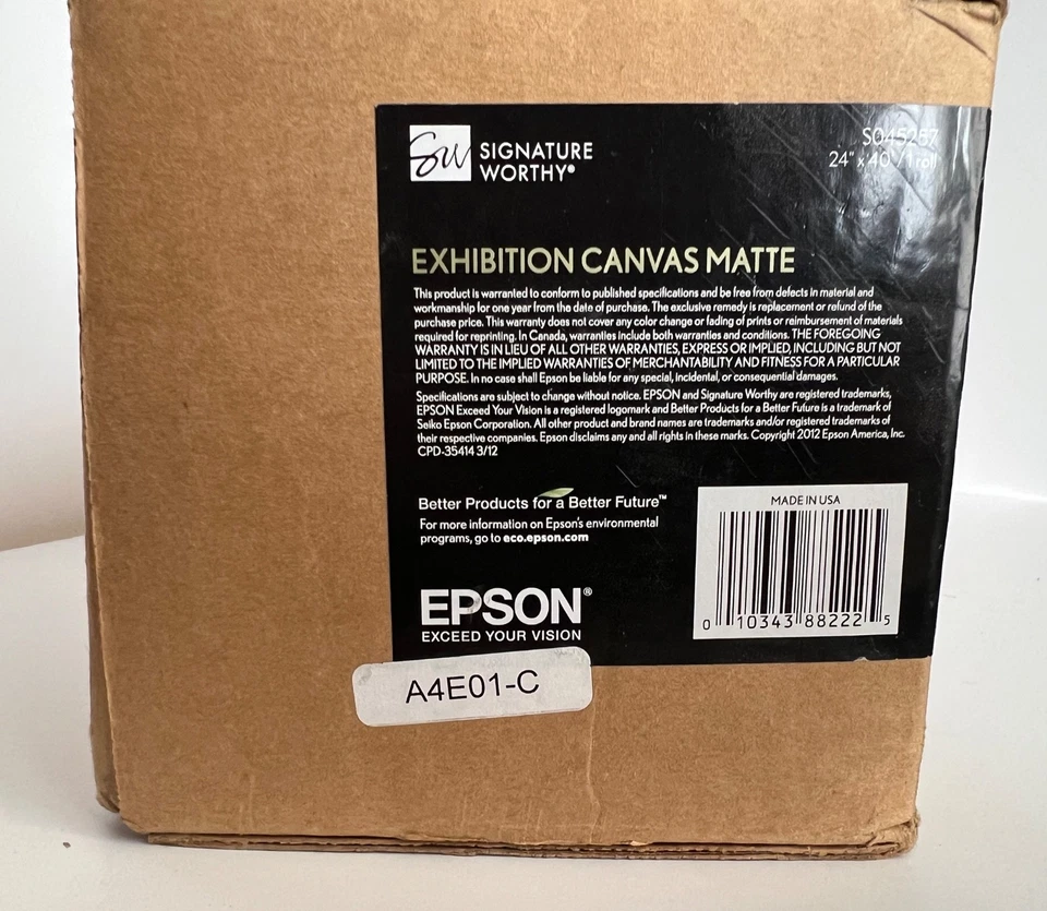 Epson Exhibition Canvas - Matte WHT (1-RL) New S045257 23 mil 24" x 40' - Image 2 of 4
