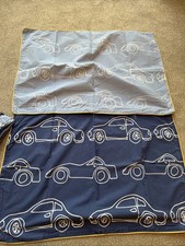 Jasper Conran Double Duvet Set Reversible Blue With White Car Design