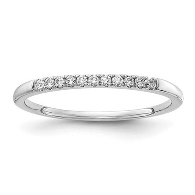 14k White Gold 1/10Ct Round Lab Grown Diamond VS/SI+ G+ Wedding Band Ring Size 5