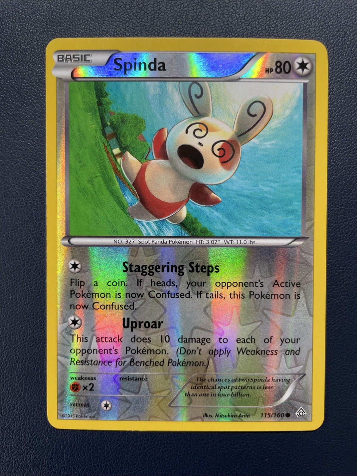 1x Spinda 115/160 XY Primal Clash English 2015 Reverse Holo fast ship toploaded