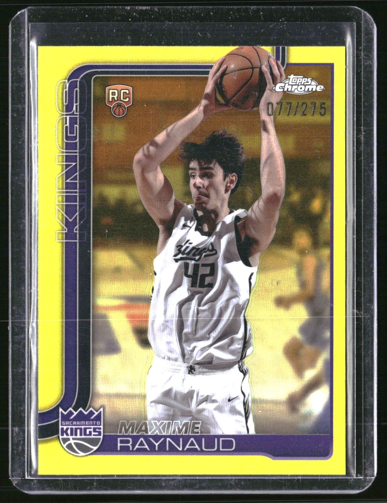 2025-26 Topps Chrome Maxime Raynaud RC Rookie Yellow Refractor 077/275 #293