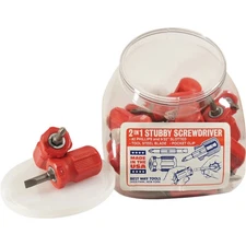 Best Way Tools 2-in-1 Stubby Multi-Bit Screwdriver (24pc disp) B26061 Best Way