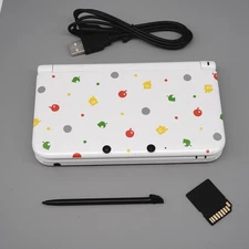 Nintendo 3DS XL  LL White Animal Crossing Console + extras (USA Seller) READ