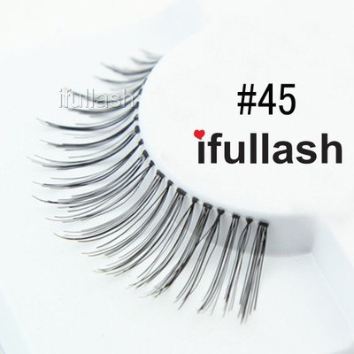 #45  6 or 12 pairs of ifullash 100% human hair Eyelashes- BLACK